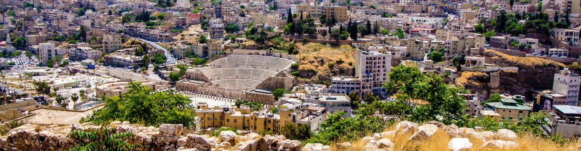 Evening riverside scene in Amman