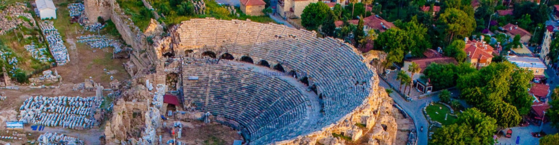 Evening riverside shot of Antalya, TR