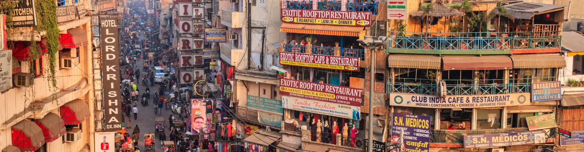Evening riverside view in New Delhi, IN