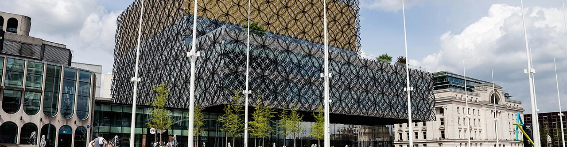 Evening riverside shot of Birmingham, UK