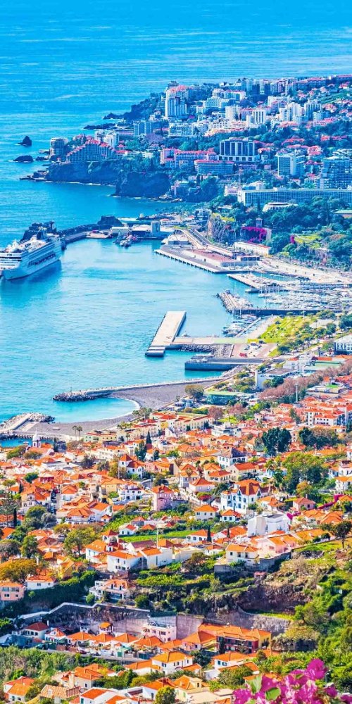 Urban view of Funchal public transit