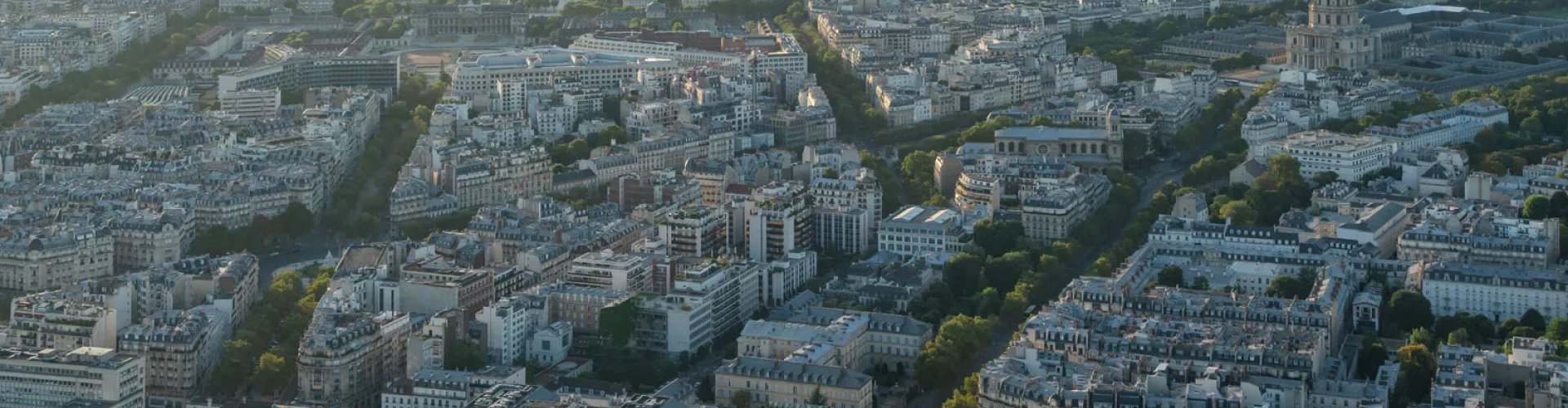 Evening riverside shot of Paris, FR
