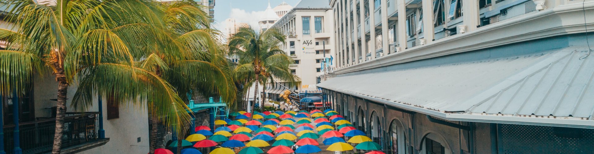 Evening riverside shot of Port Louis, MU