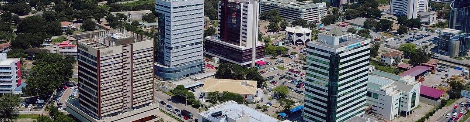 Evening riverside shot of Accra, GH