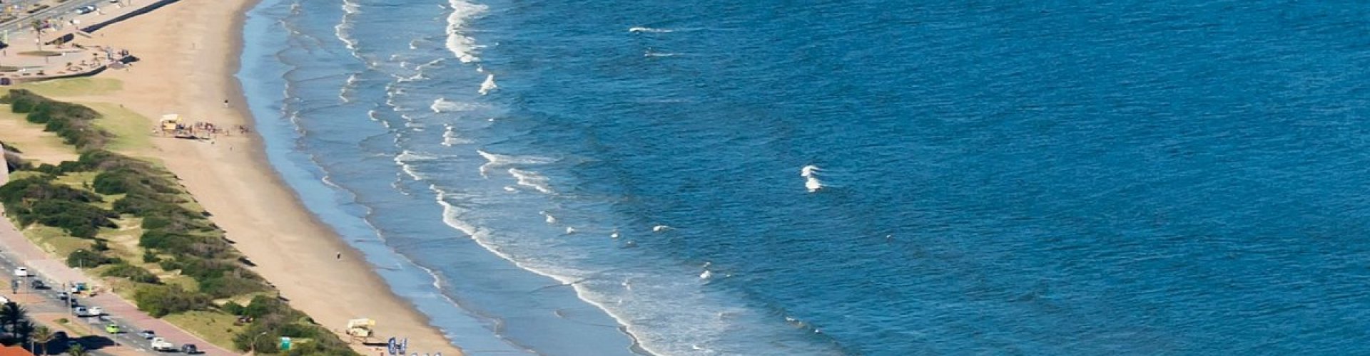 Evening riverside shot of Montevideo, UY