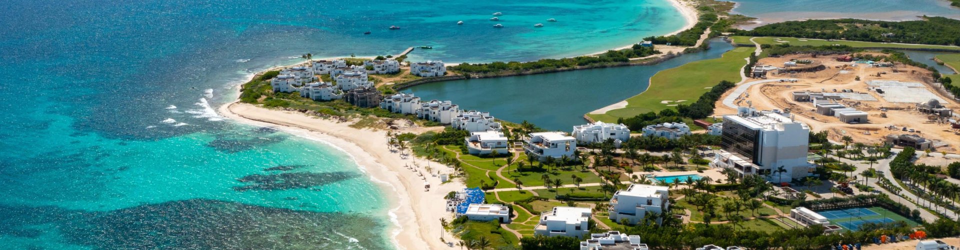 Evening riverside scene in Anguilla, AI