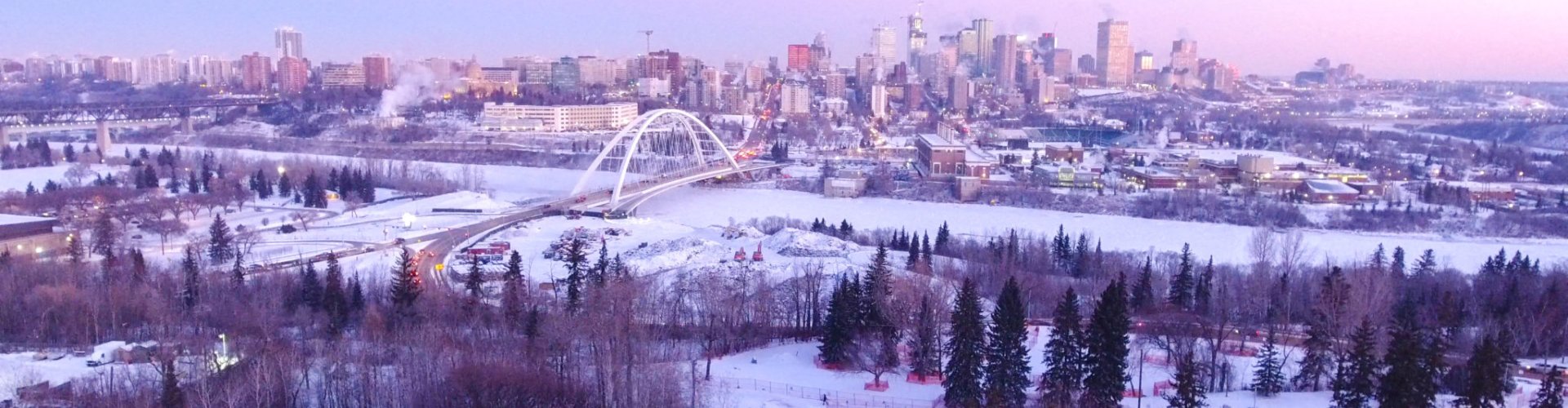 Evening riverside view in Edmonton