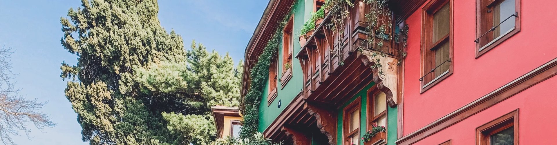 Evening riverside shot of Bursa, TR