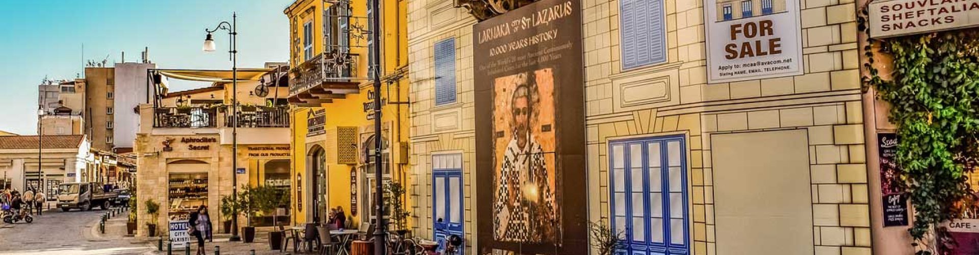 Evening riverside scene in Larnaca, CY