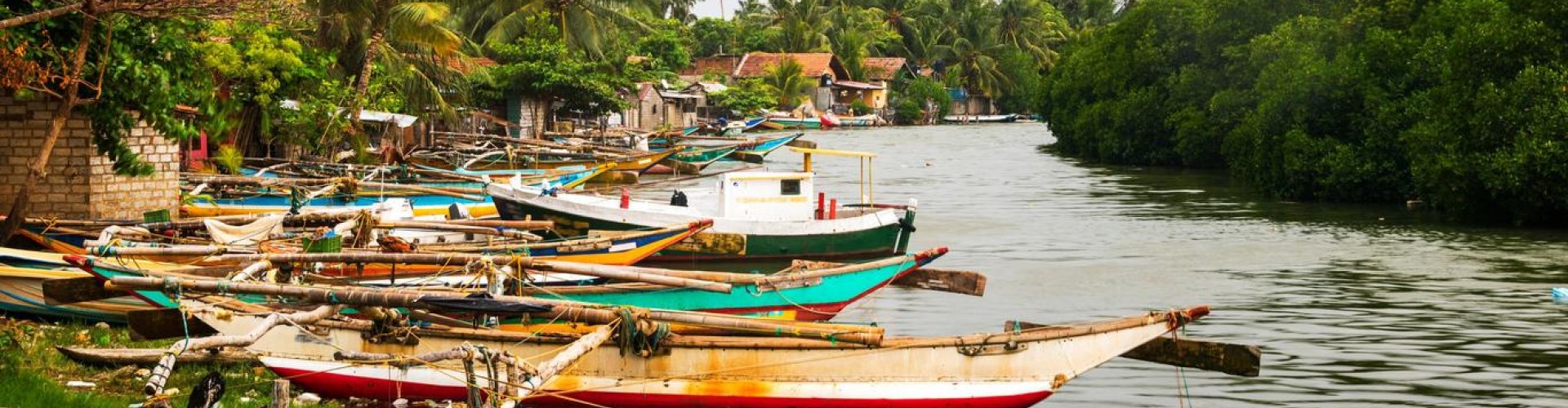 Evening riverside shot of Negombo, WA, LK