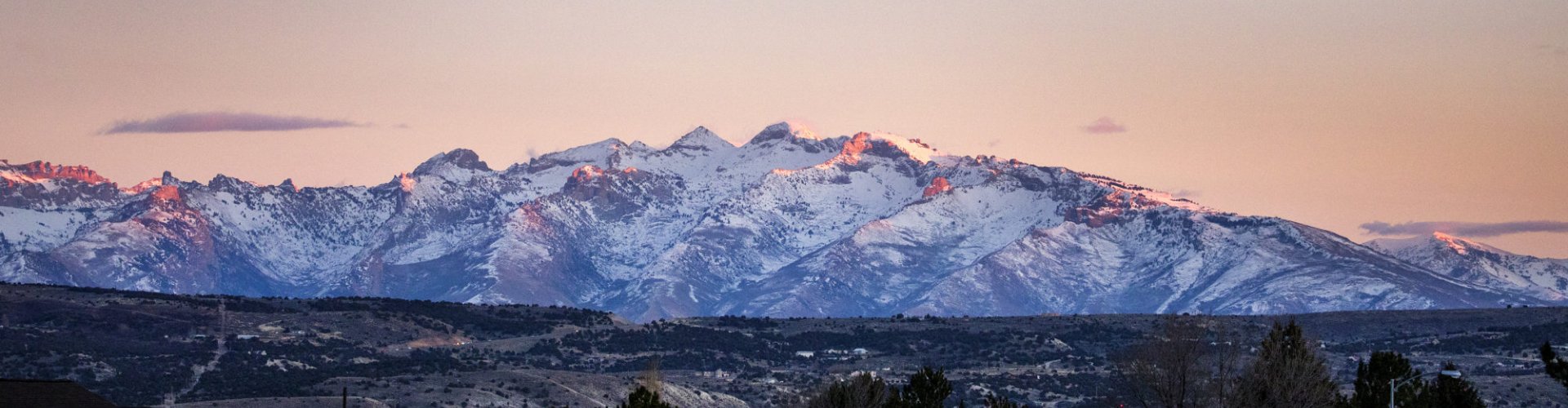 Evening riverside shot of Elko, NV, US
