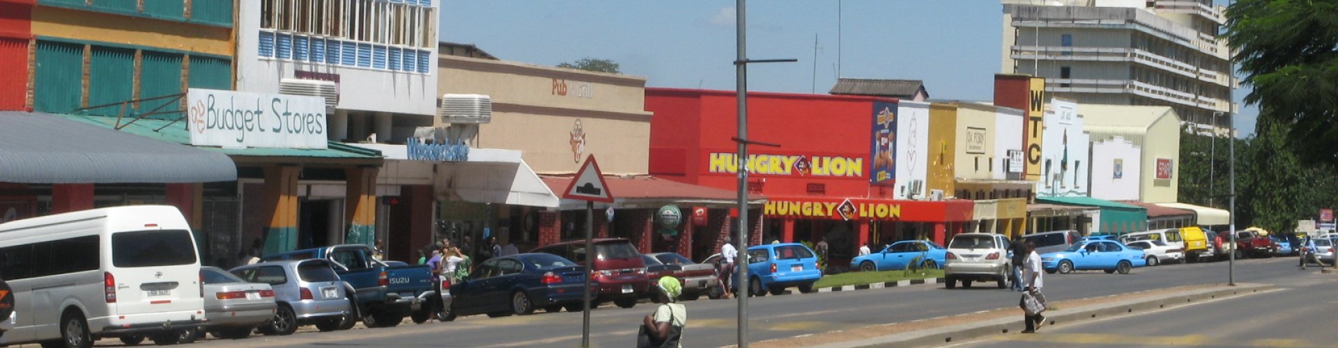 Evening riverside shot of Victoria Falls, ZW