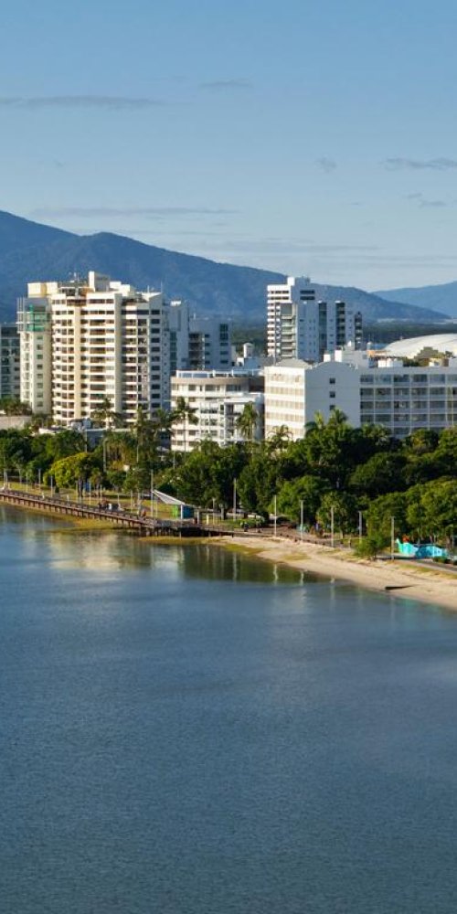 Tram passing through Cairns city
