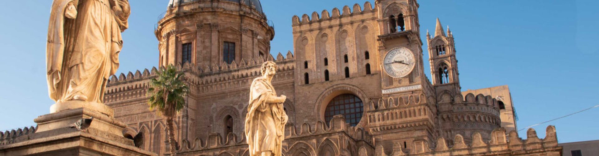 Evening riverside shot of Palermo, IT