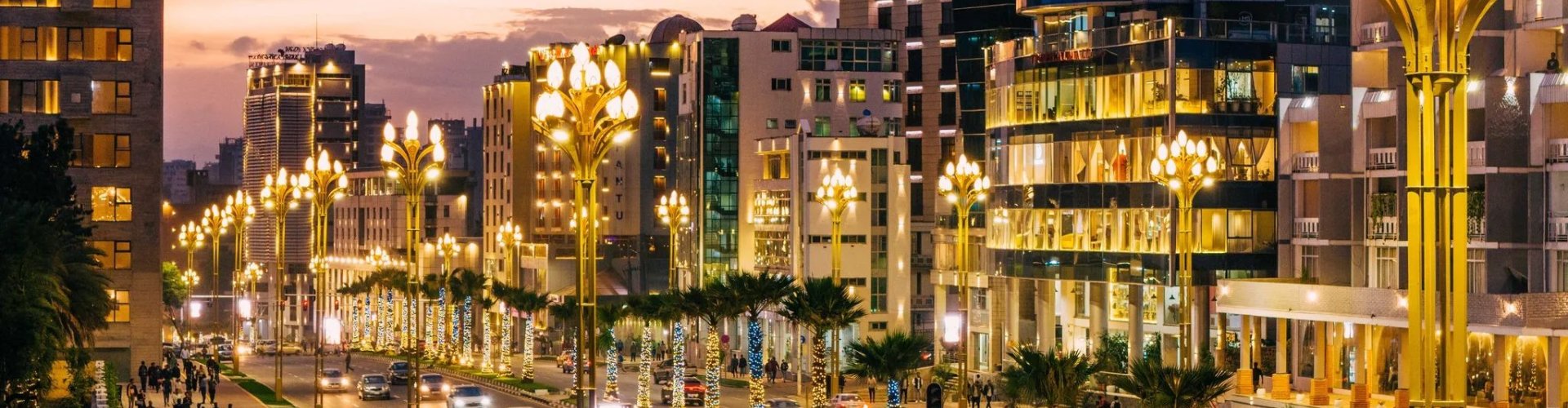 Evening riverside shot of Addis Ababa, ET