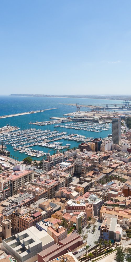 Colourful street view in Alicante