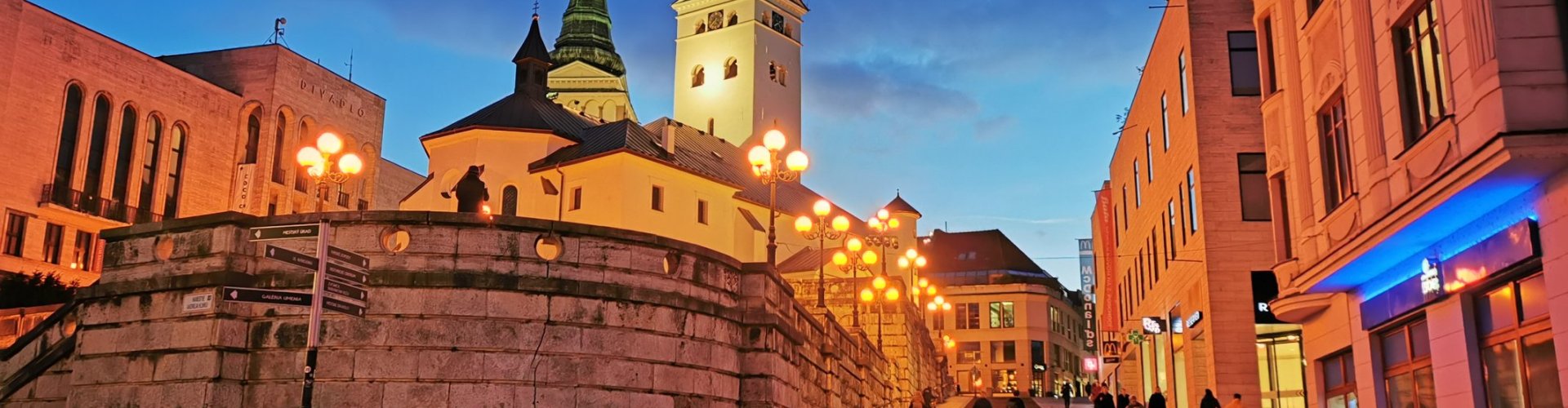 Evening riverside in Žilina, SK