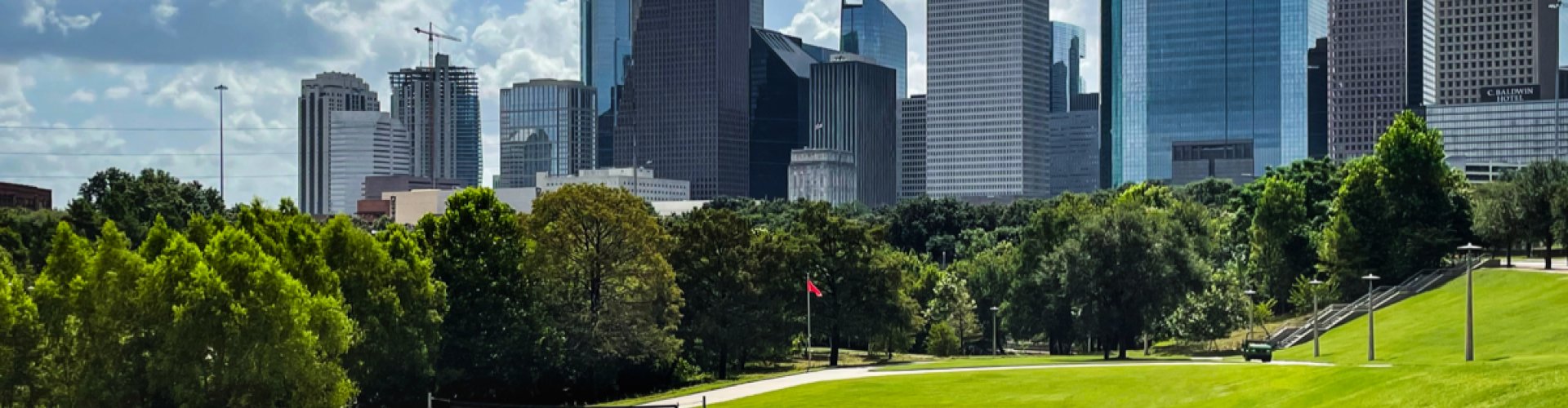Evening riverside view in Houston