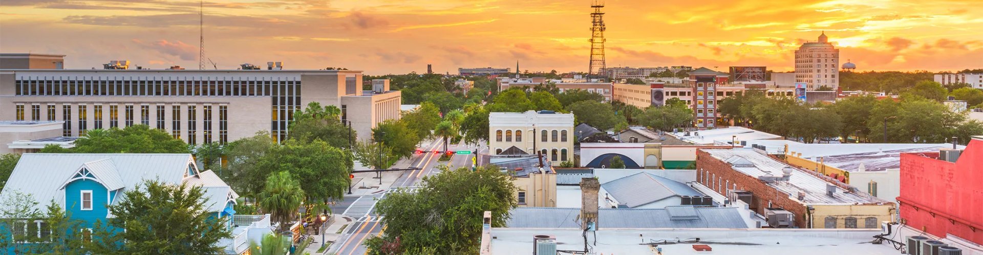 Evening riverside view in Gainesville, FL, US