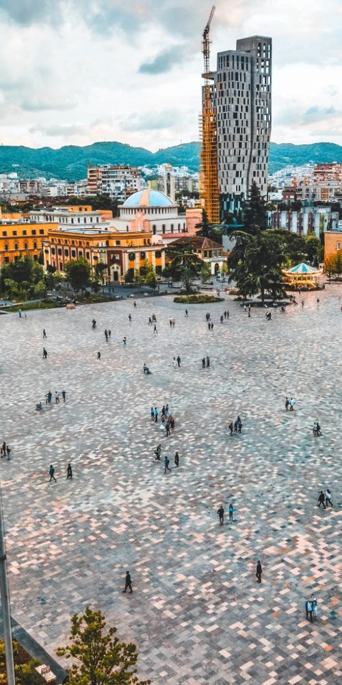 Street scene in Tirana, AL