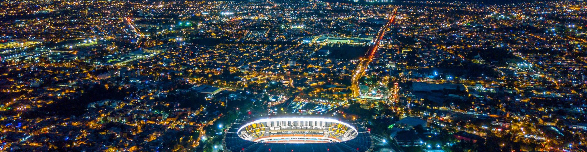 Evening riverside shot of Mexico City